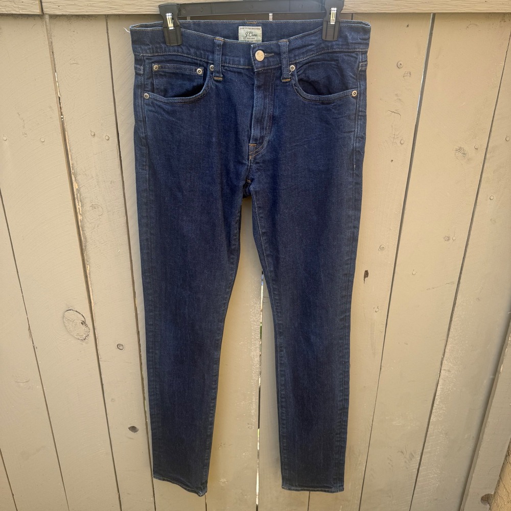 J.Crew 250 Skinny Fit Dark Wash Indigo Denim Jeans W32 L34 Mens